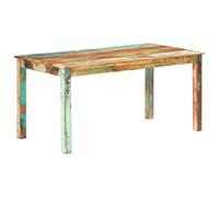 Runheo Table à manger en bois massif recyclé 160 x 80 x 76 cm - Table de salle à manger en bois recyclé peint et laqué - Table de cuisine robuste pour la maison