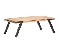 Runheo Table Basse Bois de manguier Massif 114x65x40 cm Meuble Salon séjour, Plateau de Rangement Robuste, Table d’appoint Chevet Industriel avec tiroir, Console gigogne décorative
