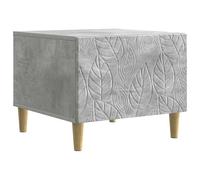 Runheo Table Basse Gris béton en Bois d'ingénierie 50 x 49 x 40 cm avec tiroir de Rangement, Design rectangulaire pour Salon, Meuble Console Polyvalent, Plateau Solide et Pieds en Eucalyptus