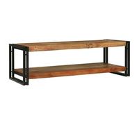Runheo Table Basse Marron Bois d'acacia Massif 120 x 50 x 38 cm avec étagère Rangement pour Salon séjour intérieur Moderne Durable et Design élégant
