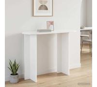 Runheo Table console blanche en bois 100 x 39,5 x 75 cm Table d'appoint stable avec espace de rangement pour couloir, salon, chambre à coucher, entrée, commode