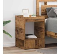 Runheo Table d'appoint Bois Ancien 2 pièces 40 x 40 x 56 cm avec Rangement et tiroir pour Salon Chambre Bureau, Meuble Bas Moderne Vintage Organisateur