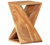 Runheo Table d'appoint en Bois Massif d'acacia 35x35x55 cm avec Design torsadé pour Salon Chambre Bureau, Table Bout canapé Console de Rangement Vintage et décorative