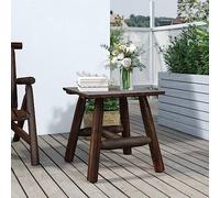 Runheo Table d'appoint en Bois Massif d'épicéa brûlé 49x49x50 cm Cadre Solide pour Salon Jardin extérieur terrasse Balcon Patio aménagement détente
