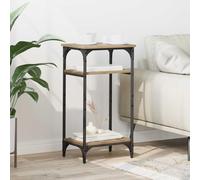 Runheo Table d'appoint Industrielle en Bois d'ingénierie avec étagère, Cadre Acier Noir Mat, 40 x 30 x 75 cm, Meuble Rangement pour Salon, Bureau, Chambre, Console Moderne