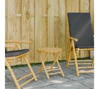 Runheo Table de jardin pliable en bambou Ø 45 x 45 cm, table de balcon, table d'appoint et table de terrasse pour extérieur, table de salon, table de camping, polyvalente sur véranda et jardin d'hiver