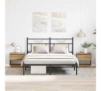 Runheo Table de Nuit en Bois d'ingénierie chêne Artisanal avec tiroir Rangement 45 x 35 x 44 cm Set 2 pcs Bureau Chevet Salon Chambre Adulte Enfant Style Rustique Moderne