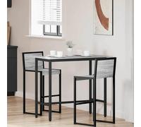 Runheo Table grise Sonoma 100 x 50 x 90,5 cm, réglable en hauteur avec cadre en acier, polyvalente comme bureau, table d'appoint ou table console pour salon, bureau et chambre à coucher