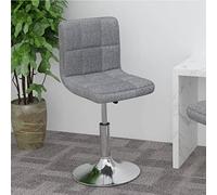 Runheo Tabouret de bar rotatif en tissu gris clair avec dossier et repose-pieds, réglable en hauteur, coussin de siège pour cuisine, salle à manger, bar, comptoir, bistro, salon, salle de fête