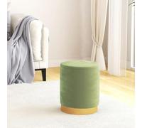 Runheo Tabouret de rangement rond en velours vert moutarde - 31 x 37 cm - Rembourré - Pliable - Peu encombrant - Pour cuisine, salle à manger, balcon, jardin - Avec structure en métal stable et