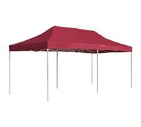 Runheo Tente de fête professionnelle pliable en aluminium - 6 x 3 m - Rouge vin - Imperméable - Protection UV - Stable - Tonnelle pliante - Pour extérieur, événement, pergola, tente de jardin avec