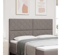 Runheo Tête de lit avec bandes lumineuses LED, taupe, 180 cm, tissu, design bloc diamant, cadre en bois, tête de lit rembourrée, montage mural possible, design moderne pour chambre à coucher