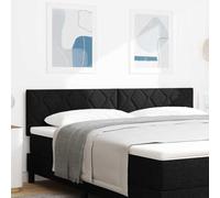 Runheo Tête de lit avec barres lumineuses LED, tissu noir, 180 cm, design moderne en bloc de diamant, cadre en bois, rembourrage, montage mural possible, pour chambre à coucher