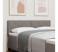 Runheo Tête de lit LED taupe, 144 cm, tissu, rembourrée, design bloc diamant, cadre en bois, montage mural, design moderne pour chambre à coucher