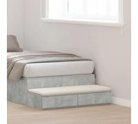 Runheo Tiroirs de lit en Bois d'ingénierie Gris béton 75 x 36,5 x 16,5 cm avec 2 tiroirs pour Rangement Chambre lit Salon Multifonction marchepied siège Minimaliste