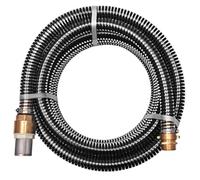 Runheo Tuyau d'aspiration avec raccords en laiton - 7 m - 25 mm - Noir - En plastique - Tuyau d'arrosage flexible - Pour système d'eau domestique, jardin, irrigation, nettoyage avec valve de pied et