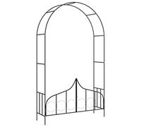Runheo Voûte de Jardin avec Portail Noir en Fer 138x40x238 cm, pergola pour Plantes grimpantes, Support d'espalier, idéale pour terrasse, Mariage et décoration extérieure Durable et résistante aux