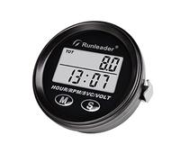 Runleader Tachymètre numérique/compteur horaire, DC8V à 65V Voltmètre, piste d'entretien, affichage rétroéclairé pour petit moteur à gaz, fonctionne sur tondeuse à gazon
