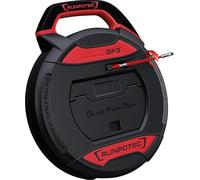 RUNPOTEC Enrouleur de câble GF3-20 m - Avec tige en fibre de verre de 3 mm de diamètre - Aide à la traction des câbles résistante aux chocs et aux éclaboussures - Avec kit d'accessoires de 16 pièces