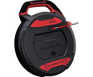 RUNPOTEC Enrouleur de câble GF3-20 m - Avec tige en fibre de verre de 3 mm de diamètre - Aide à la traction des câbles résistante aux chocs et aux éclaboussures - Avec kit d'accessoires de 16 pièces