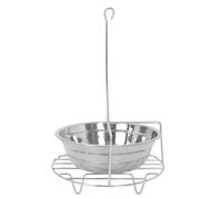 RUNROTOO 1 Grille de rôtissage pour dinde avec plat rond - Rôtissoire à poulet en acier inoxydable pour la cuisson four - Support de repos pour viande robuste avec bac de récupération des jus pour