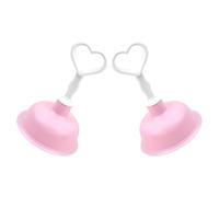 RUNROTOO 2 Pièces Ventouse de Débouchage pour Évier et, Forte Aspiration | Caoutchouc Rose, Commande Main, Joint Épais, Retrait des Cheveux, Lavabo
