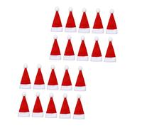 RUNROTOO 48pcs Mini Bonnet de Noël Rédige Couvre-Bouteille et Fourchette pour Déco Table de Repas Festive Rouge