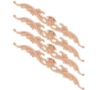 RUNROTOO 4pcs Appliques en Bois Sculpté Non Peint Style Européen pour Meubles et Portes, Facile à Utiliser, sans Burrs, Présent de Pendaison de Crémaillère Élégant et Créatif