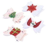 RUNROTOO 4pcs Barrettes Nœud de Noël pour Garçon et Filles en Tissu Délicat, Décoration Cheveux Festive, Tenue pour Fête de Noël et Garden Party