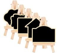 RUNROTOO 5pcs Petit Tableau Noir en Bois Support Trépied pour Décoration de Table, Utilisation Polyvalente en Café ou Buffet, Finition Soignée et Apparence Créative