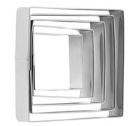 RUNROTOO 5pièces Lot de Inox Carrés pour Pâtisserie Moules Réutilisables pour Biscuits et Pâte Outils de Découpe Pratiques pour Cookies et Crêpes