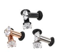 RUNROTOO 6 Pièces Plug D'extension D'oreille en Métal Poli Miroir avec Anneau en Caoutchouc, Léger et Portable, Réduit L'irritation pour Hommes et Femmes
