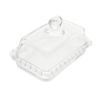 RUNROTOO Beurrier en Verre avec Couvercle Transparent, Pratique et Réutilisable, Élégant pour Table à Manger et Pique-niques, Contenant à Beurre avec Dôme Anti-poussière