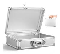 RUNROTOO Boîte à Outils Mot de Passe, Coffret à Outils en Alliage D'aluminium, Argenté, Portable, Poignée, pour Randonnée et Activités de Plein Air