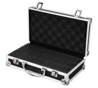 RUNROTOO Boîte à Outils Noire en Alliage D'aluminium avec Verrouillage, Design d'angle Droit, Mallette de Transport Pratique pour Rangement et Organisation des Outils