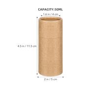 RUNROTOO Boîte D'emballage en Papier Kraft Khaki pour Flacons D'huiles Essentielles 50ml, Lot de 12 Tubes Cylindriques Élégants pour Rangement et Loisirs Créatifs