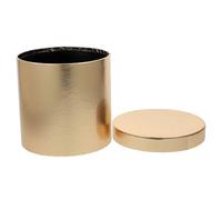 RUNROTOO Boîtes Rondes Couvercles pour Présents, Mini Jardinière en Carton Doré, Emballage pour Bouquets et Chocolats, Coffret Cylindre pour Mariage et Fête des Mères