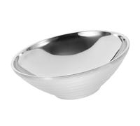 RUNROTOO Bol Alimentaire en Acier Inoxydable Pratique et Résistant, Bol de Nouilles Ménager Élégant pour Servir Lors de Fêtes et Repas Quotidiens