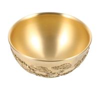 RUNROTOO Bol de Richesse Cuivre Or, Bassine Traditionnelle pour Décoration Intérieure et Rangement de Petits Objets, Ornement Feng Shui pour Salon et Fête Printemps, 1 Pièce