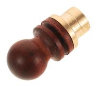 RUNROTOO Bouchon de Vin en Bois Traditionnel de Gourde, Scellant Fin pour Bouteilles de Vin et Autres Contenants, Finition Laiton Décorative et Étanche