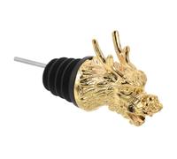 RUNROTOO Bouchon de vin en forme de tête de dragon en alliage doré, verseur de bouteille avec fonction anti-goutte, idéal pour bar et événements