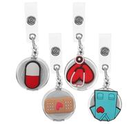 RUNROTOO Boucles D'insigne Réutilisables 4pcs en Acrylique et Alliage D'aluminium, Porte-badge Portable Fixation Ferme pour Paquet à Dos et Ceinture, pour Employés et Amateurs de Plein Air