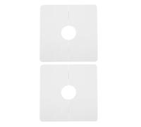 RUNROTOO Cache-tuyau pour Salle de Bain Carré en Pvc Blanc 2pcs Bride de Tuyau Auto-adhésive et Plaque de Recouvrement de Plomberie pour Fête