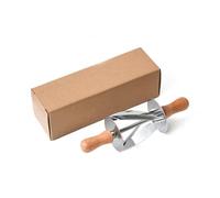 RUNROTOO Coupe-croissants en Acier Inoxydable 2 Pcs Manche en Bois Ergonomique, Rouleau à Croissant Pratique Cuisson Pâtisserie Confortable à Tenir