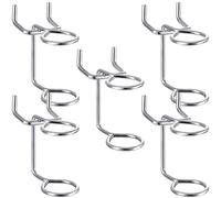 RUNROTOO Crochets Porte-tournevis 5pcs pour Panneaux Perforés en Fer Argenté Surface Lisse, Style Double Anneau, pour Outils à Domicile ou Boutique