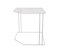 RUNROTOO Étagère de Rangement Salle de Bain en Fer Blanc, Stable à Deux Niveaux, Design Élégant pour Optimiser l'espace d'angle Multifonctionnel