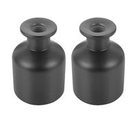 RUNROTOO Flacons Diffuseurs de Parfum pour Aromathérapie, Lot de 2 Pièces 150ml en Verre Noir Mat Design Élégant et Créatif pour Maison et Salle de Bain