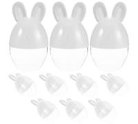 RUNROTOO Lot de 10 Boîtes à Dragées de Pâques en Plastique Blanc Réutilisables de Lapin, Design Original, pour Décoration de Table et Sorties Printanières