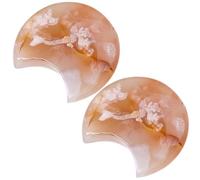 RUNROTOO Lot de 2 Pierres Décoratives en Cristal de Lune, Ornements Délicats pour Décoration Maison et Accessoires Photo, Taille 4,5-5,5 Cm