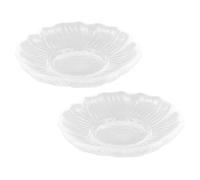 RUNROTOO Lot de 2 Sous-tasses en Verre Délicat, Solides et Faciles à Nettoyer, pour Hôtel et Décoration de Table, Design Transparent et Rond Réutilisable